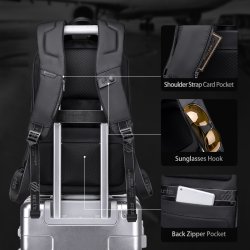 Rygsk - Vandtt materiale, beskyttede lynlse - 15,6" Sort - Arctic Hunter, B00423